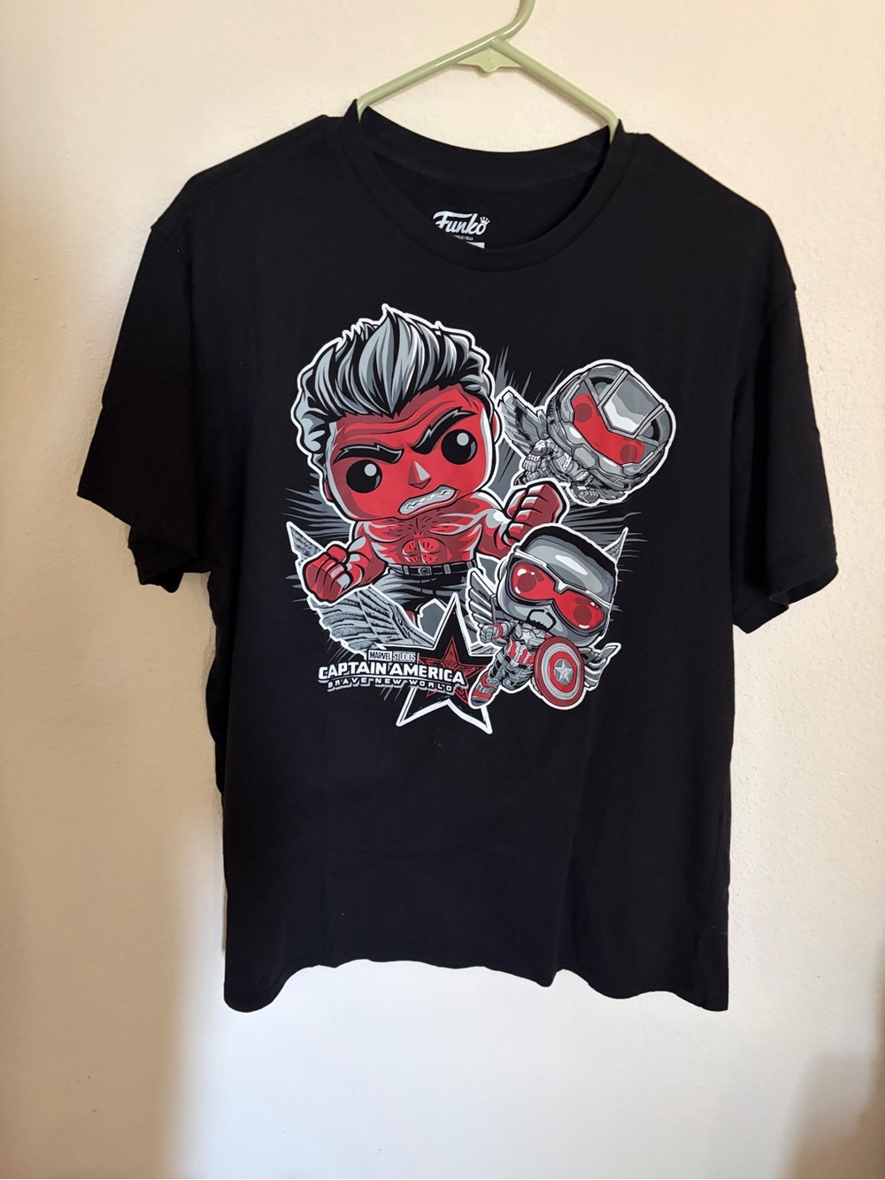 Funko Pop Marvel T-Shirt Men's XL Captain America Brave New World Red Hulk NWOT
